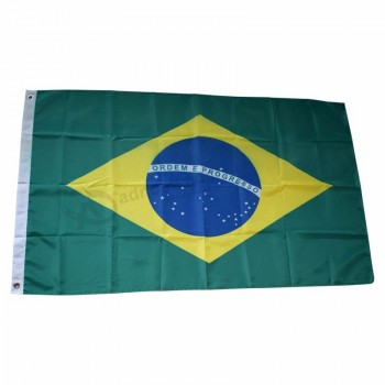 Tamanho personalizado de 3X5 pés e design da bandeira nacional, bandeira do país, bandeira do brasil para venda
