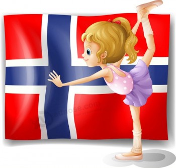 Großhandel benutzerdefinierte hochwertige Flagge der Bouvetinsel mit einem Mädchen