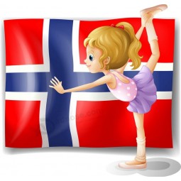 bandiera all'ingrosso di alta qualità su misura dell'isola bouvet con una ragazza