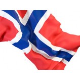 Waving flag closeup. Illustration of flag of Bouvet Island