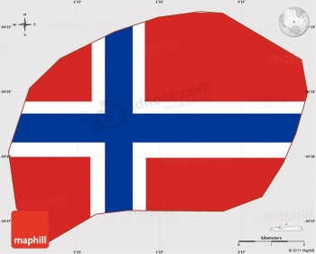 Flag Simple Map of Bouvet Island with high quality