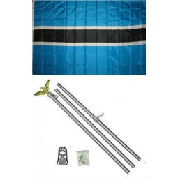 botswana flag aluminum with pole Kit Set for home and parades, official party, All weather indoors outdoors