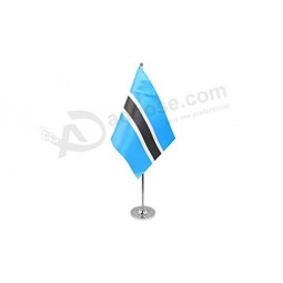 bandeira de mesa de prestígio do botswana 6 '' x 9 '' de cetim - bandeira de mesa do botsuana 22 x 15 cm - poste e base de aço