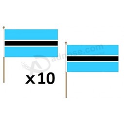 Botswana Flag 12'' x 18'' Wood Stick - Botswanan Flags 30 x 45 cm - Banner 12x18 in with Pole