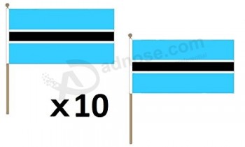botswana flag 12'' x 18'' wood stick - botswanan flags 30 x 45 cm - banner 12x18 in with pole