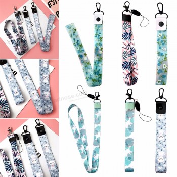 mobiele telefoon riem leuke cartoon bloem kat lanyard nekriem voor sleutels ID-kaart S voor huawei USB-badgehouder DIY hang touw