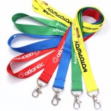 benutzerdefinierte Logo Sublimation beheizt Transfer Neck Nylon gewebt Polyester Druck Lanyard Badge Holder für Werbegeschenk