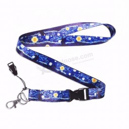 woven personalized printing printed custom lanyards with logo custom retractable neck sublimation polyester lanyard