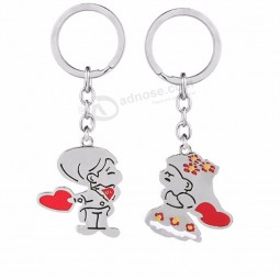 2 unids / set pareja romántica llavero príncipe de dibujos animados y princesa amor llaveros personalizados regalo de San Valentín joyería de moda