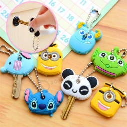 nettes Karikaturstichpandasilikon keychain für Frauen / Mann-Schlüsselabdeckung Schlüsselkappen Schlüsselring Schlüsselhalter scherzt Geschenk