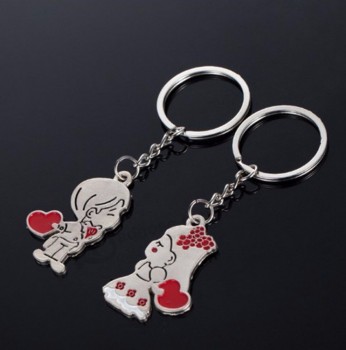 Customize Metal Heart Shaped Couple personalized keychains