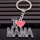 Fashion Novelty I Love Mama PAPA Keychain Trinket Llaveros Heart Key Chain Ring Key Holder Mother's Day Gift Souvenirs Chaveiro