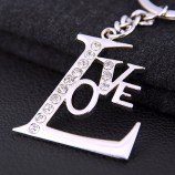 moda Nuova novità cristallo lettere d'amore portachiavi personalizzati donne gingillo llaveros borsa portachiavi anello portachiavi souvenir regalo chaveiro