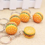 Original Creative Cute Hamburger Keychain Simulation Food Hamburger Pendant Key Ring Novelty Key Chain Christmas Birthday Gift