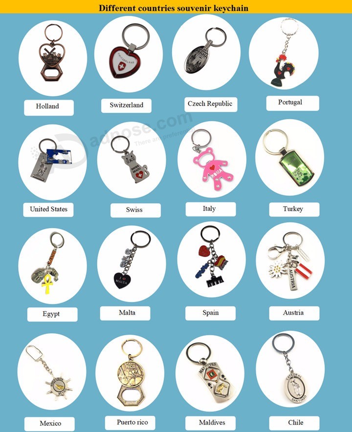 인도네시아 기념품 선물 - 금속 매력 키 체인 열쇠 고리