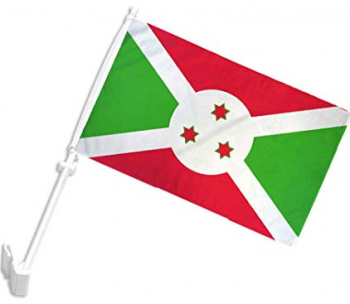 Burundi de doble cara Bandera de clip de ventana de coche con asta de bandera