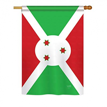 Venta caliente jardín decorativo bandera de burundi con poste