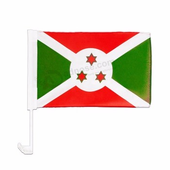 プラスチック製のポールを持つ国国民ブルンジ車の旗
