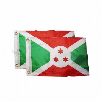 Fábrica de impressão por atacado poliéster 3x5ft bandeira do país do burundi