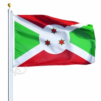 Poliéster de alta calidad 3x5ft país nacional bandera de burundi