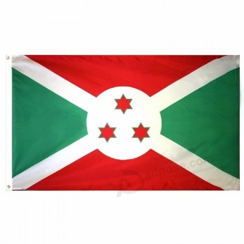 promoção 3 * 5FT poliéster pendurado bandeira nacional do burundi