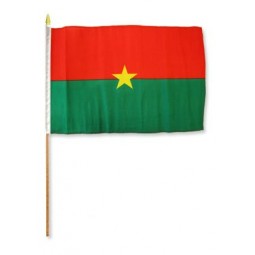 Ein Dutzend Burkina Faso 12x18in Stick Flags.