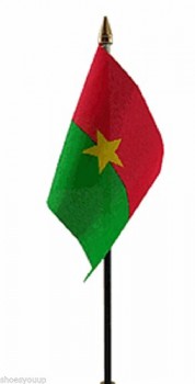 Буркина-Фасо полиэстер рука размахивая флагом 6 дюймов X 4 дюйма
