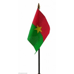 Burkina Faso Polyester Hand Waving Flag 6 Inches X 4 Inches