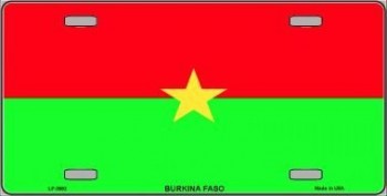 номерной знак флага Буркина-Фасо, флаг страны мира алюминий 6 