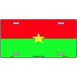 Burkina Faso Flag License Plate, World Country Flag Aluminum 6