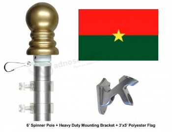 Буркина-Фасо флаг и флагшток Набор, выберите из более чем 100 мировых и международных флагов и флагштоков 3'x5 ', 