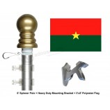 Bandeira e Buraco da Bandeira de Burkina Faso Defina, escolha entre mais de 100 bandeiras e mastros de bandeira internacionais e internacionais 3'x5 ', inclui bandeira de Burkina F
