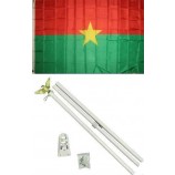 Burkina faso vlag witte paal Kit Set en UV vervagen beste tuin outdor decor bestendig canvas header en polyester materiaal vlag