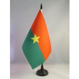 Burkina Faso Table Flag 5'' x 8'' - Burkinabé Desk Flag 21 x 14 cm - Black Plastic Stick and Base