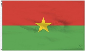 bandeiras oficiais “coleção de bandeiras do mundo” burkina faso bandeira dupla face externa de poliéster forte para interior, verde vermelho, 3x5 pés
