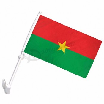 hoge kwaliteit 30 * 45 cm burkina faso autoruit vlag met plastic vlaggenmasten