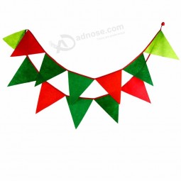 カスタマイズされたポリエステル旗布旗三角形クリスマス