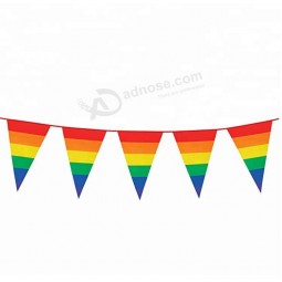 mehrfarbige Flaggenfeierdekoration des homosexuellen Stolzes des Dreieckregenbogens
