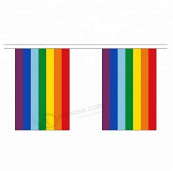 무지개 lgbt 게이 프라이드 거대한 문자열 30 플래그 폴리 에스테르 소재 깃발 천