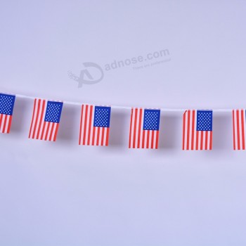 Amerikaanse bunting vlag aangepaste polyester VS string vlag met hoge kwaliteit