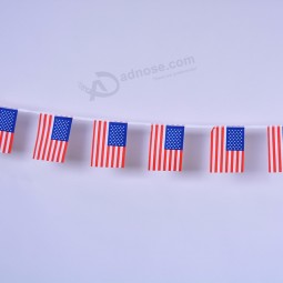 Bandeira de estamenha americana poliéster personalizado EUA corda bandeira com alta qualidade