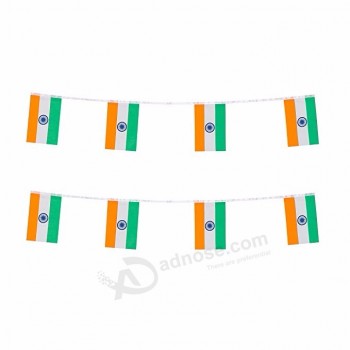 印度国旗国家国家三角旗串旗布彩旗横幅隆重开幕