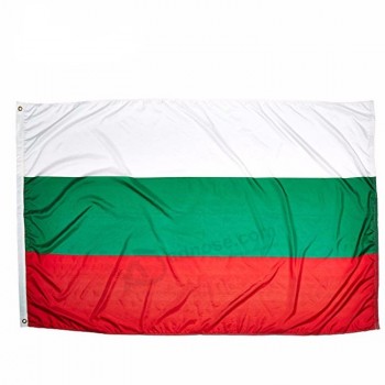 Wholesale custom white green and red 3*5ft Bulgaria flag with stitching