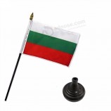 Various color design knitted polyester material Bulgaria table top stand flag