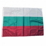 Impresión personalizada de tela de poliéster de 3 pies * 5 pies bandera nacional de bulgaria diferentes países