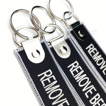 etiqueta de vuelo tejida etiqueta personalizada clave de coche para la venta al por mayor