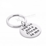 mode sleutelhanger aangepaste logo gratis gegraveerde roestvrij inspirerende citaten stalen ronde dog tag