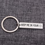 sieraden Key Tag keep Me In your heart vier kleuren sleutelhanger gegraveerde geschenken Voor liefhebbers koppels vriendje sleutelhanger verkoopbare keytags