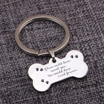 keytag Schlüsselanhänger Hundeliebhaber Taschenanhänger Liebe hätte retten können Du lebst für immer chaveiros Schlüsselanhänger knochenförmiger Schlüsselanhänger Buchstabe