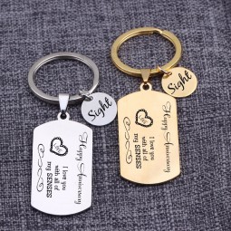 Couples Keychains I Love You With All Of My Senses Pendant Keyrings Keytags Smell Touch Taste Sight Hearing Five Senses Gift